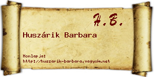 Huszárik Barbara névjegykártya