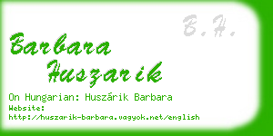 barbara huszarik business card