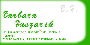 barbara huszarik business card